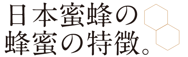 日本蜜蜂の蜂蜜の特徴。